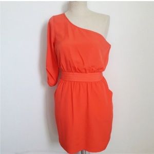 Bebe One Shoulder Coral Dress